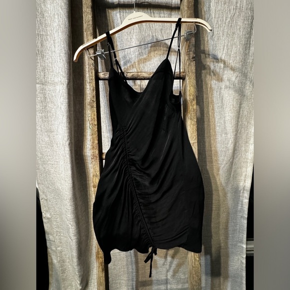 Free People black slip dress. Adjustable straps and cinching. Size Medium - Picture 5 of 10